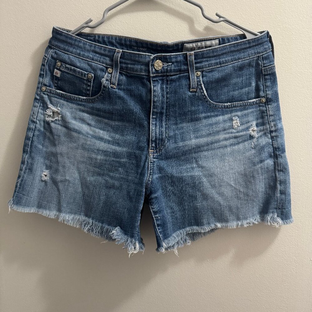 AG-Ed Denim Adriano Goldschmied Women’s Medium Blue Faded Wash Shorts 29R